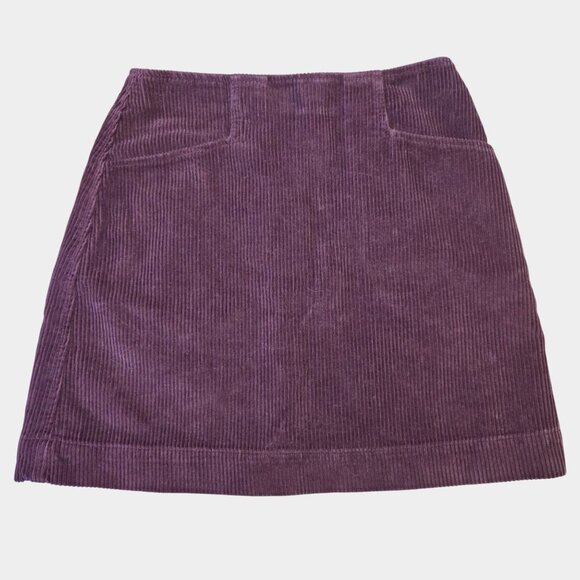 AG Adriano Goldschmied Women's Bernadette Corduroy Mini Skirt Burgundy 24R Fall - Picture 2 of 10